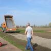 Frischer Sand zur Landebahnunterlage.